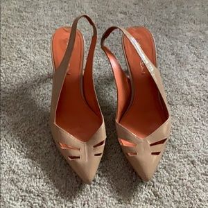 Via Spiga Nude Patent Leather Pumps